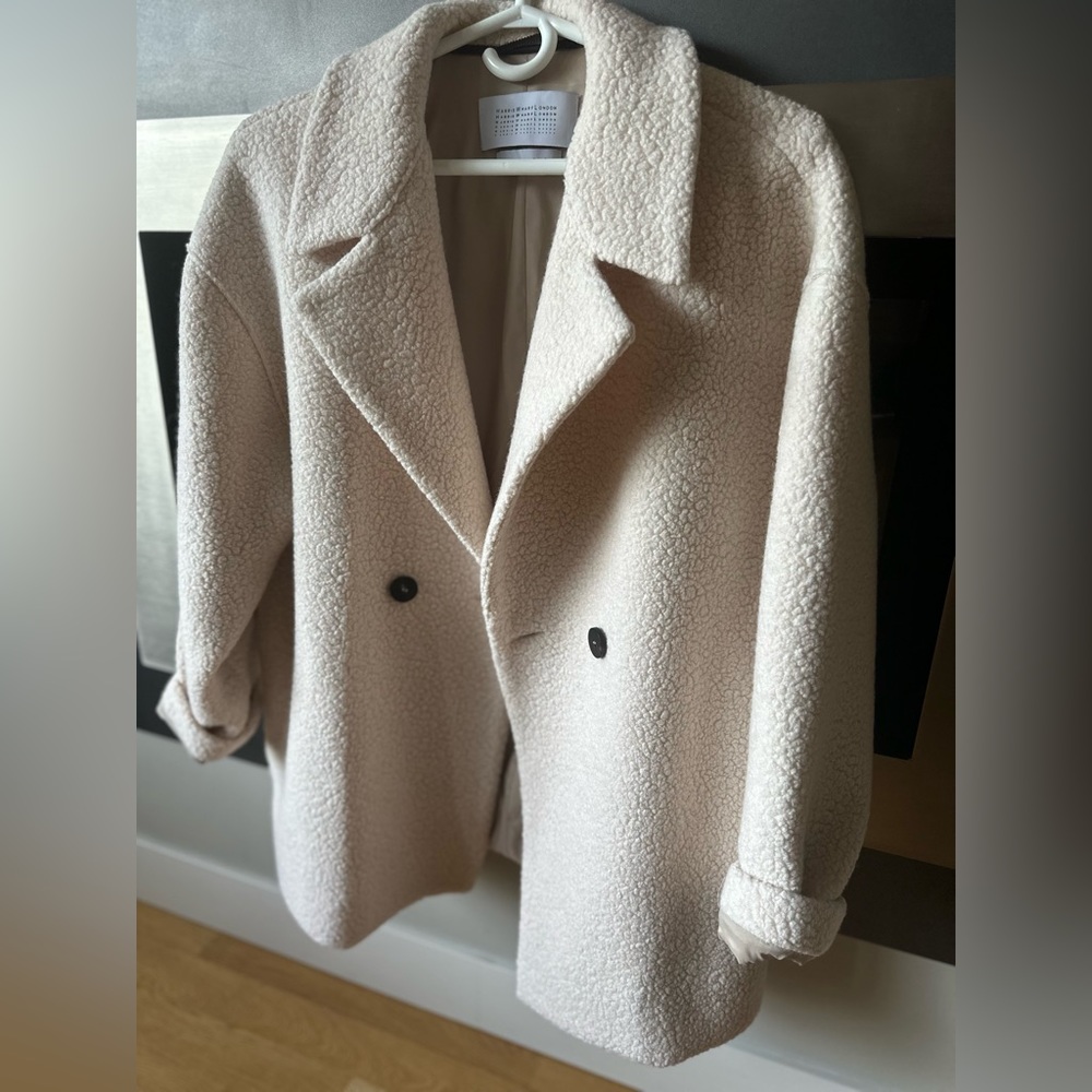 HARRIS WHARF LONDON Boucle Drop-Shoulder Double-Breasted Coat